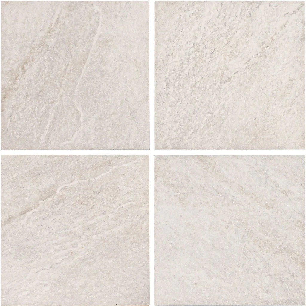 Aquatica Bianco Porcelain Pool Tile 6x6 Inches - Matte Finish StoneQuartz Collection
