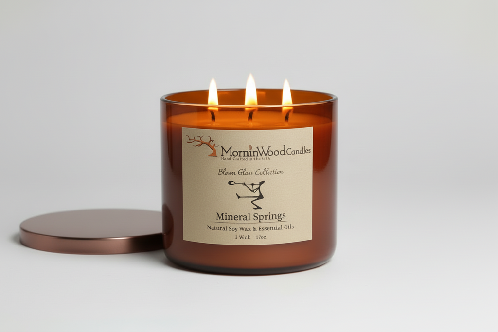 Mineral Springs-Soy 3-Wick Blown Glass Collection
