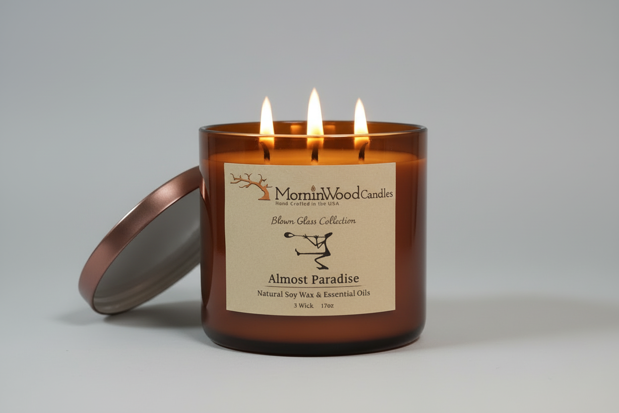 Almost Paradise – Soy 3-Wick Blown Glass Collection