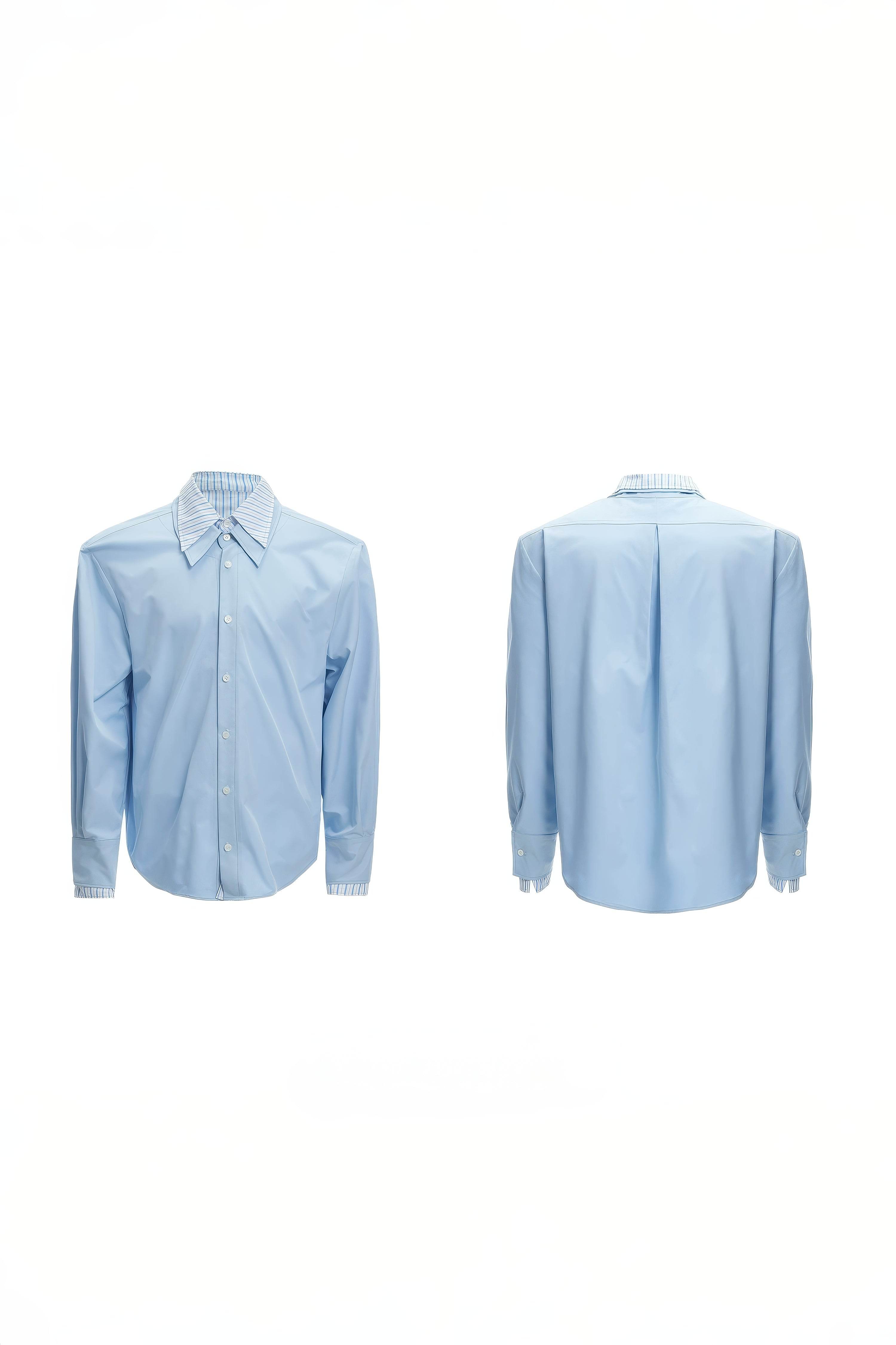 Deconstructed Stripe Shirt - Colorblock Layered Designer Top