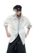 Deconstructed Stripe Shirt - Colorblock Layered Designer Top
