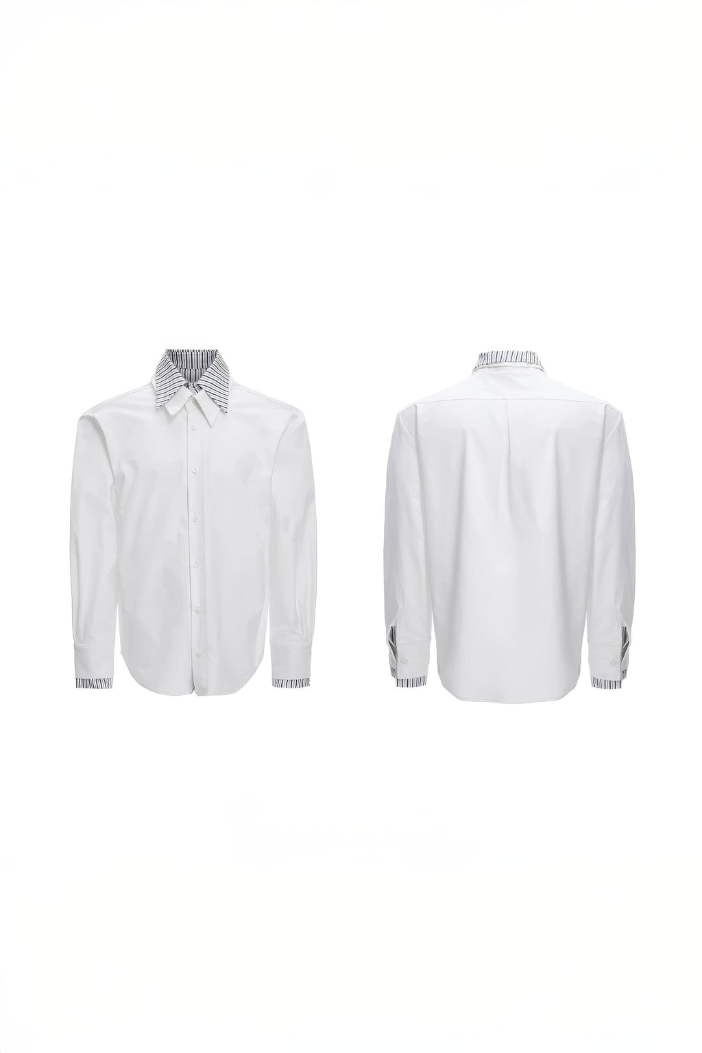 Deconstructed Stripe Shirt - Colorblock Layered Designer Top