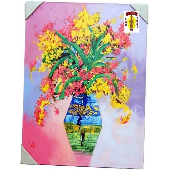 Abstract Painting Color Flowers 32" x 24"