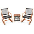 3 Pieces Acacia Wood Rocking Bistro Set