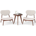 Accent Chairs Set of 2 with Side Table and Solid Wood Frame