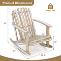 Adirondack Rocking Chair with Slatted Seat and High Fanned Back-Natural