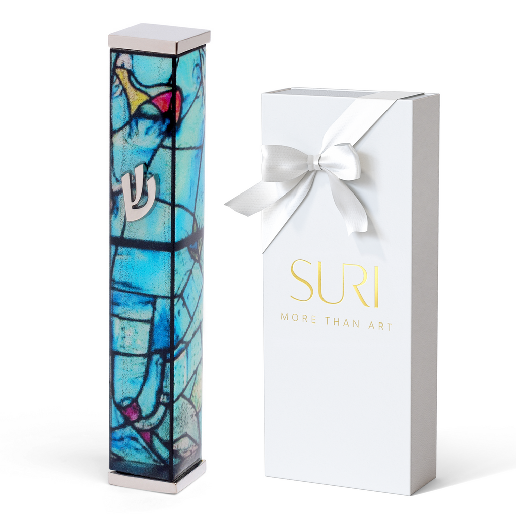 Artistic Mezuzah Case in Stainless Steel – Chagall Series