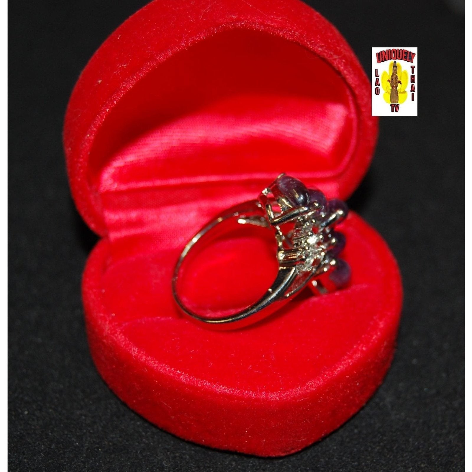 Amethyst and Quartz Finger Ring (Single Ring)