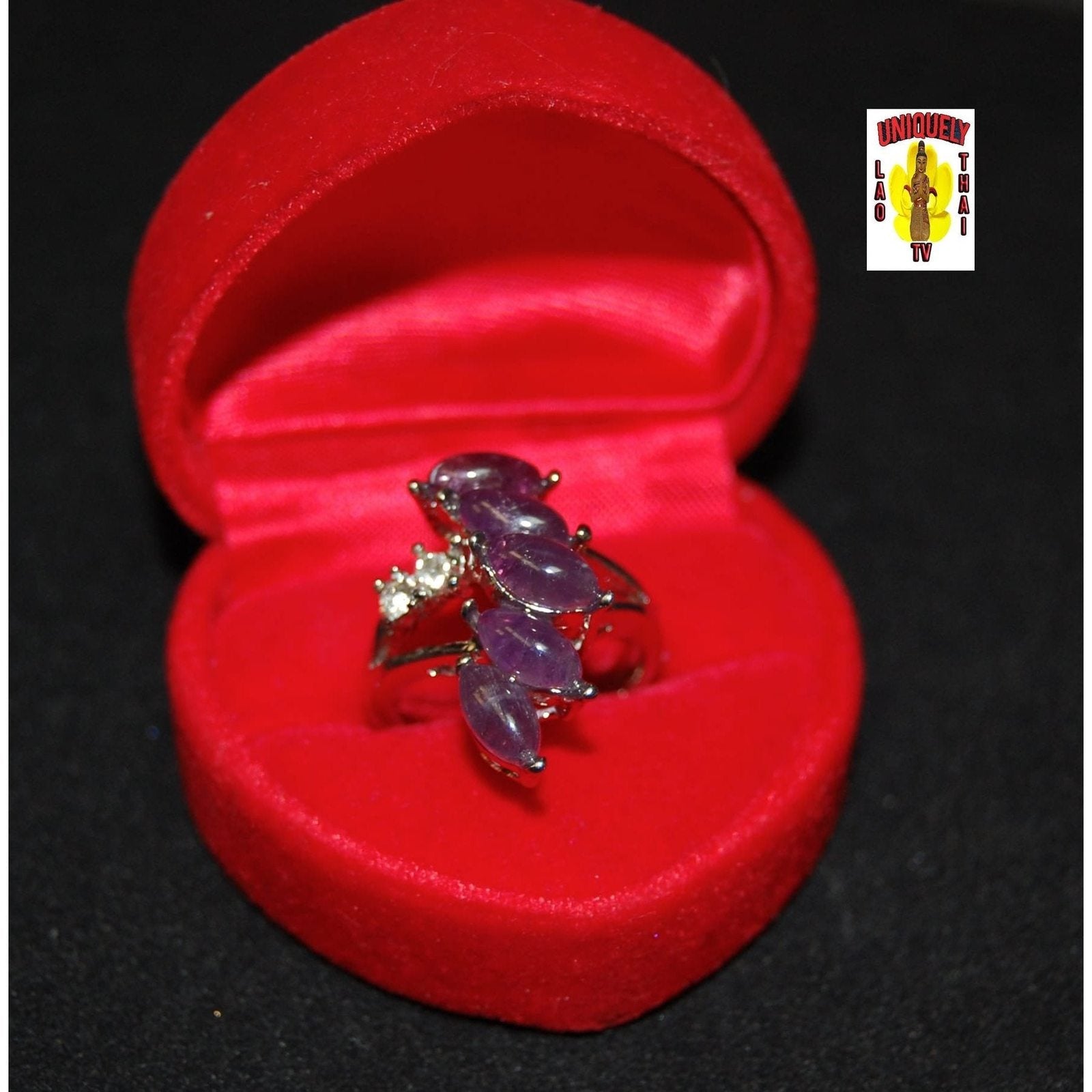Amethyst and Quartz Finger Ring (Single Ring)