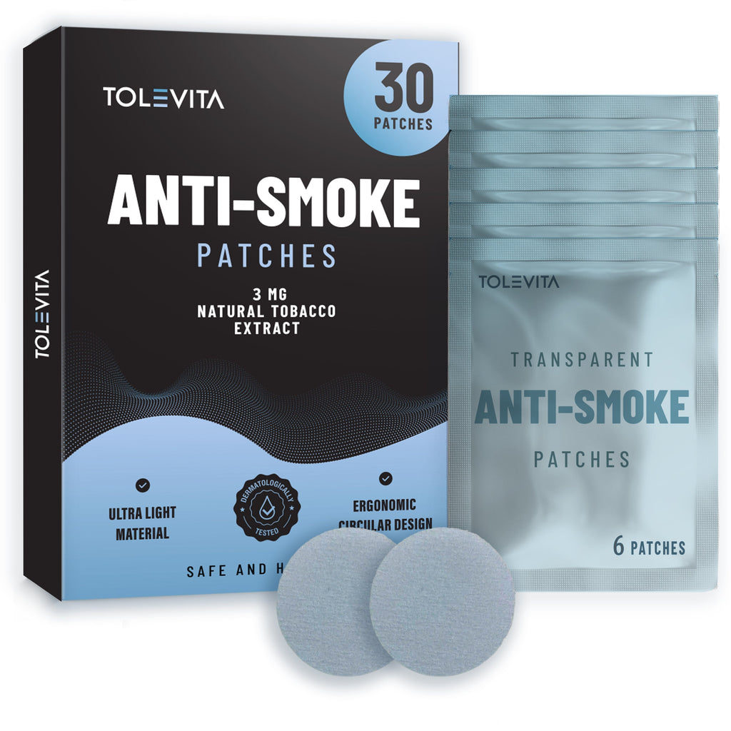 Anti-Smoke Herbal Patches to Help Reduce Cravings, Circle Shape 3mg (Blue), 30 patches