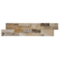 Natural Travertine Antico Onyx Ledger 3D Panel Wall Tile 6x24 Honed Split Face Cream