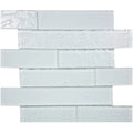 Alabaster Glass Brick Look Mosaic Tile 2x6 - Glossy Matte Finish