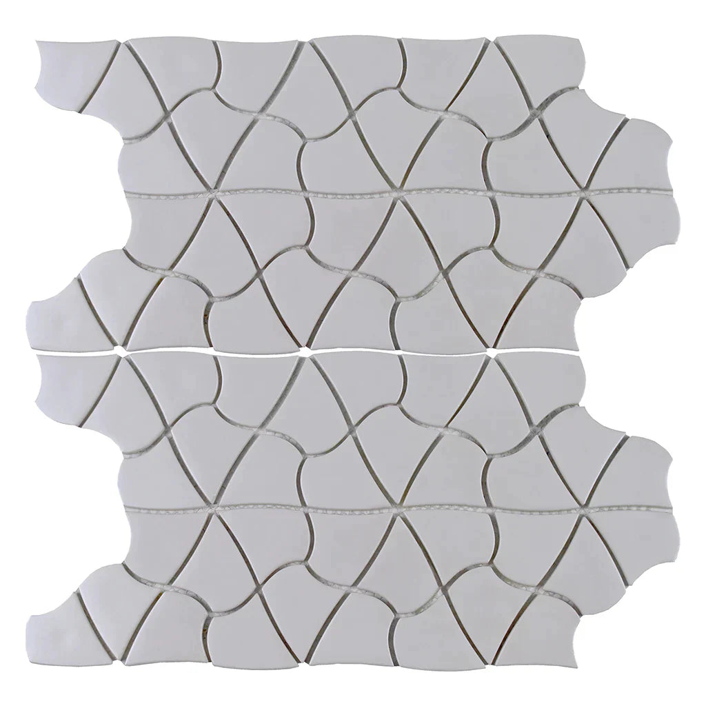 Aquatica Plumeria Glass Mosaic Tile 10.25 x 12 inches Satin Finish Aloha Collection