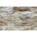 Aquatica Arcus White on Brown Rectangular Glass Tile 3x9 Inch - Clouds Collection