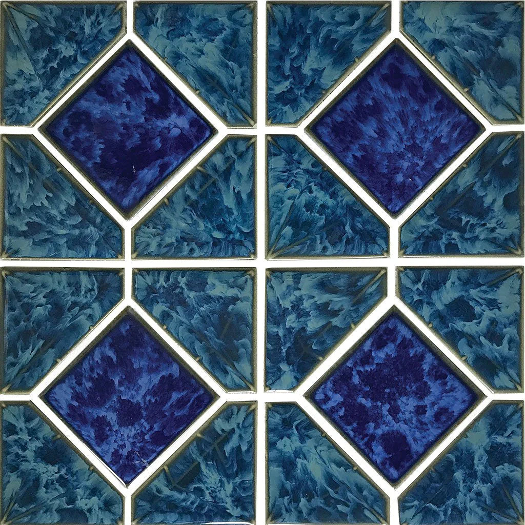 Atlantic Green Akron Porcelain Mosaic Tile 12x12 - Glossy Finish