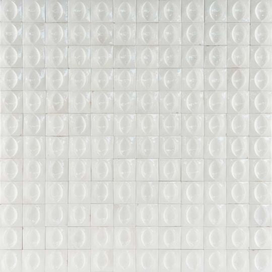 Porcelain Pool Tile Aquatica Bianco 3D Egg Deco Glossy 4x4 Inch Gleeze Collection