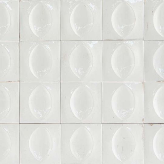 Porcelain Pool Tile Aquatica Bianco 3D Egg Deco Glossy 4x4 Inch Gleeze Collection