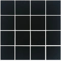 Black Solid Glass Mosaic Tile 12x12 Inches - Aquatica Crystal Collection Grade 1