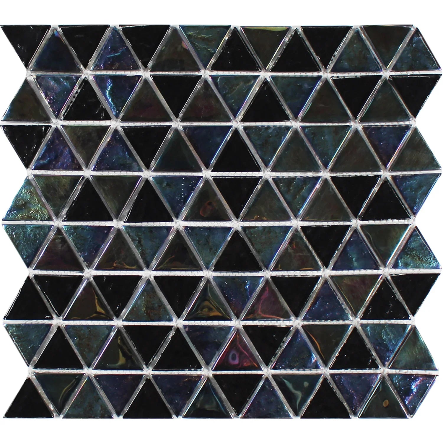 Blackstone Glass Mosaic Tile Mesh Backing 11.75x11.75 Triangle