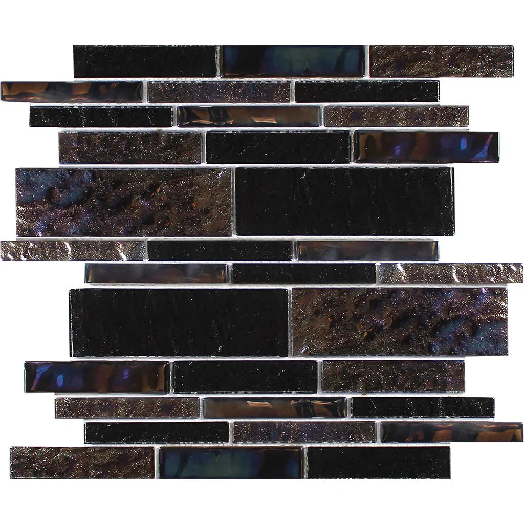 Blackstone Linear Glass Mesh Tile 11.75 Inch Square - Frost Water Resistant Pool