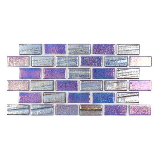 Aquatica Blue 1x2 Glass Mosaic Tile 12x12 Premium Grade 1 Iridescent Illusions Collection