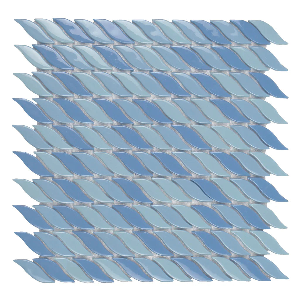 Aquatica Blue Atoll Glass Mosaic Tile 12x12 Water Resistant Grade 1 Elegant Design