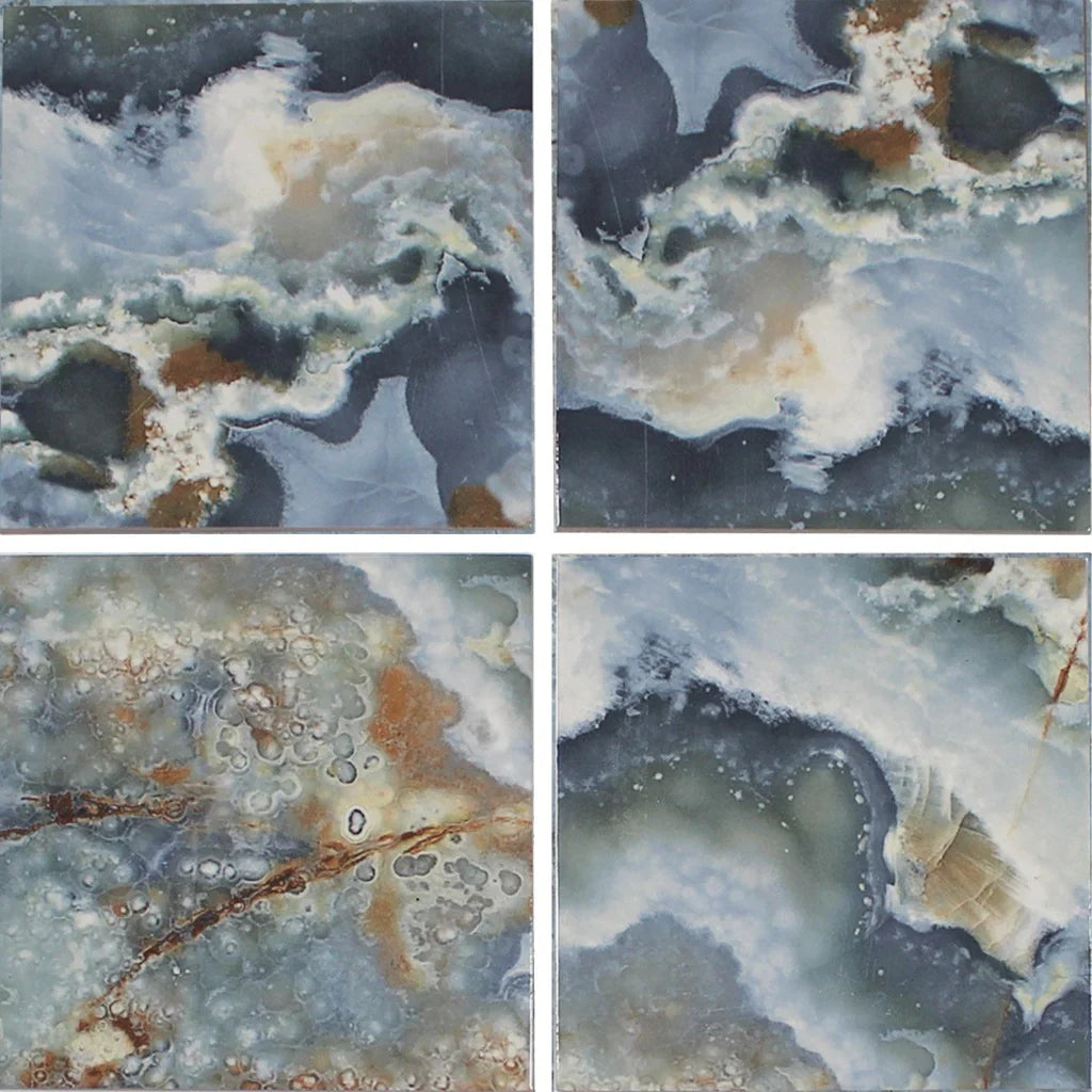 Aquatica Blue Porcelain Pool Tile 6x6 Semi Glossy Water Resistant Cross Collection