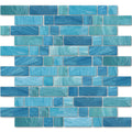 Aquatica Caspian Glass Mosaic Tile 1x1 1x3 Mixed 11.75x12