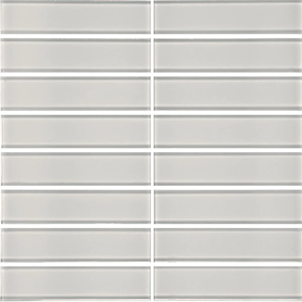 Cloud Stacked Glass Mosaic Tile 1.5x6 Reflective - Contemporary