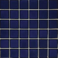 Cobalt Blue Porcelain Mosaic Pool Tile 2x2 Mesh Sheet 12.5x12.5 Harmony Collection