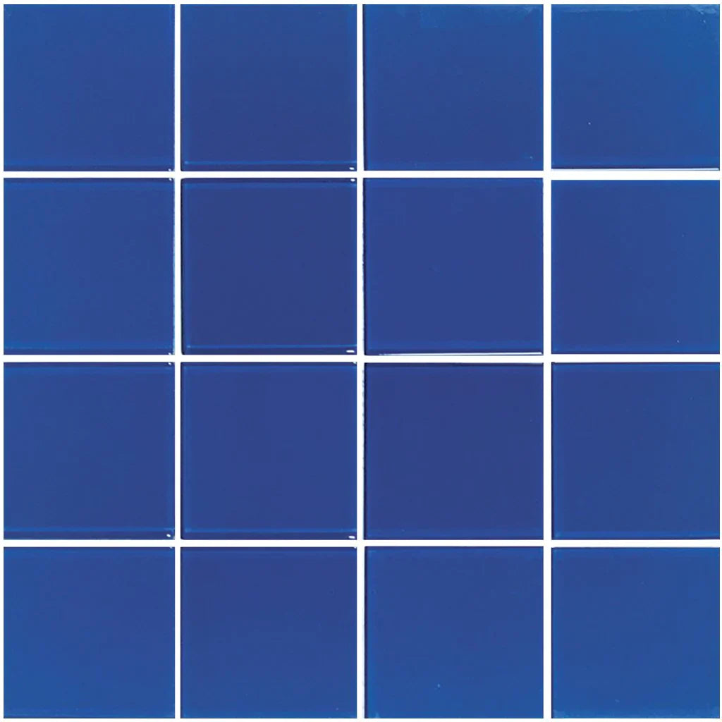 Cobalt Blue Solid Glass Mosaic Tile 12x12 - Crystal Collection