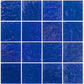 Aquatica Cobalt Textured Glass Mosaic Tile 3x3 Inch - 12x12 Sheet Piazza Collection