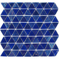Glass Mosaic Tile Cobaltstone 11.75x11.75 Mesh Backed Triangle Geometric Collection
