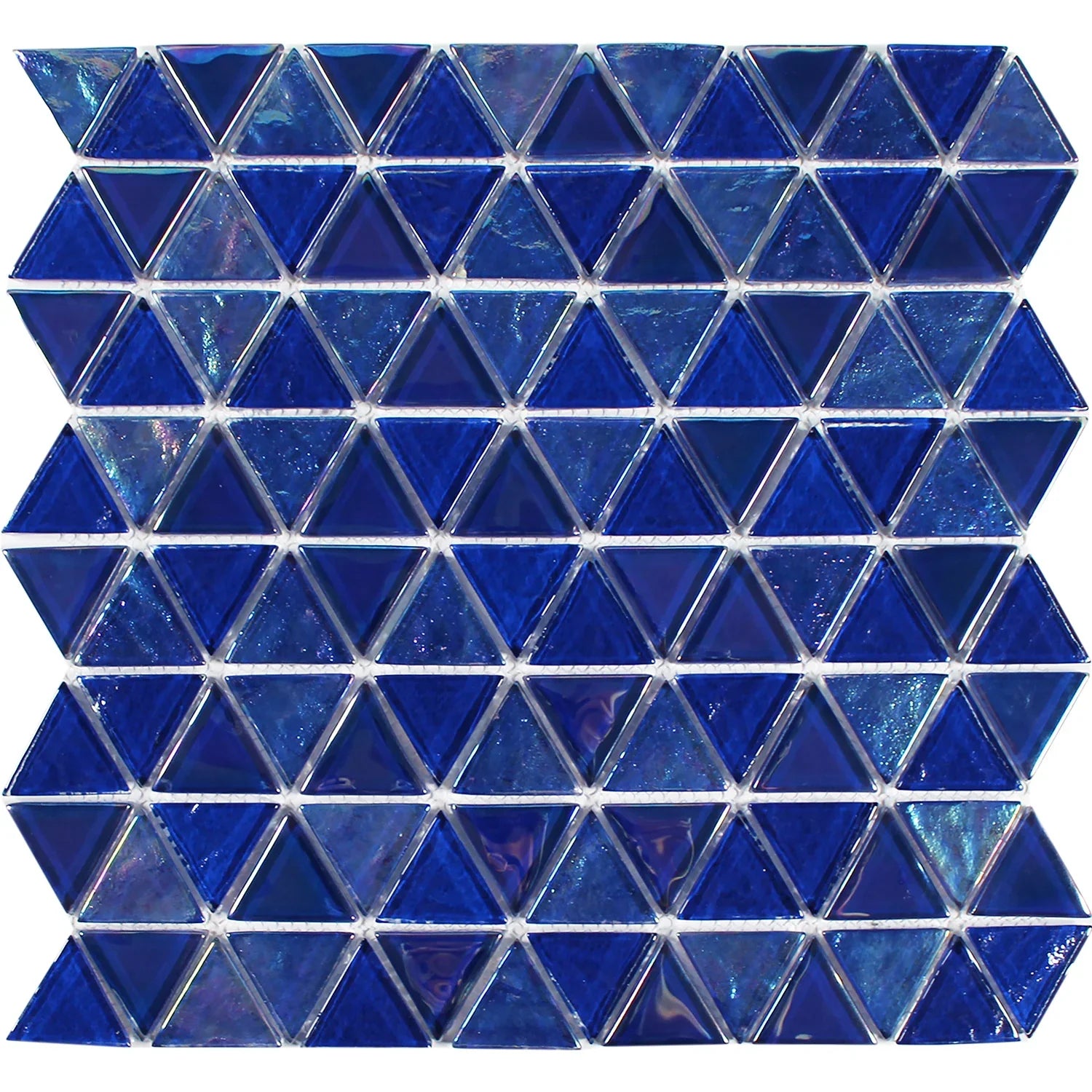 Glass Mosaic Tile Cobaltstone 11.75x11.75 Mesh Backed Triangle Geometric Collection