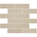 Contemporary Earth Tone Brick Look Glass Tile 11.75 x 11.75 Inch - Element Collection