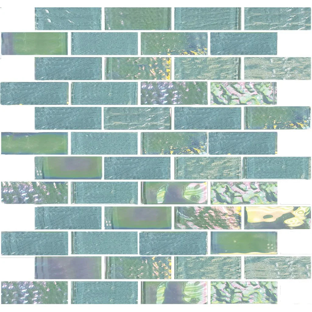 Emerald Green Glass Mosaic Tile 1x3 - Grade 1 Nautical Collection