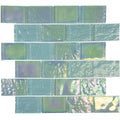 Glass Mosaic Tile Emerald Green 2x3 Inch Water Resistant Contemporary Nautical Design