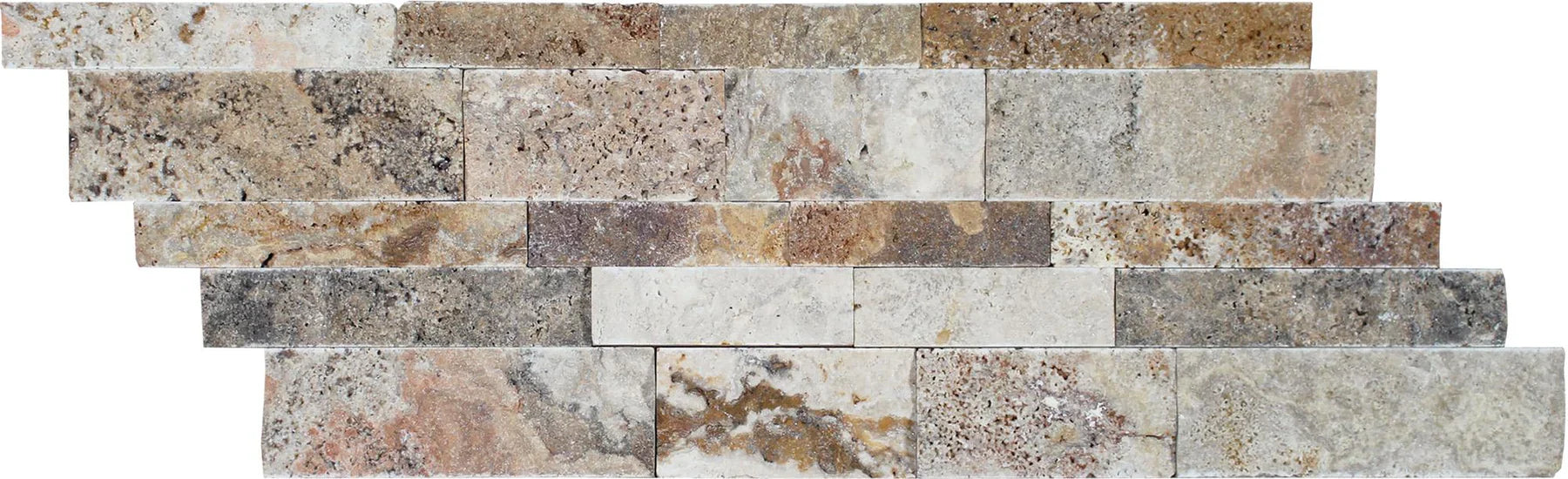 Aquatica Fantastico Natural Stone Ledger Panel Mosaic 7x19.75 Inch Textured Tile