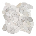 Fossil Light Natural Stone Pebble Mosaic Tile - Sliced 12x12