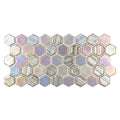 Gray Hexagon Iridescent Glass Mosaic Tile 12x12 Inch Polished Illusions Collection