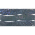 Glass Pool Waterline Tile Gray Iridescent Wave Pattern 6x12 Trim