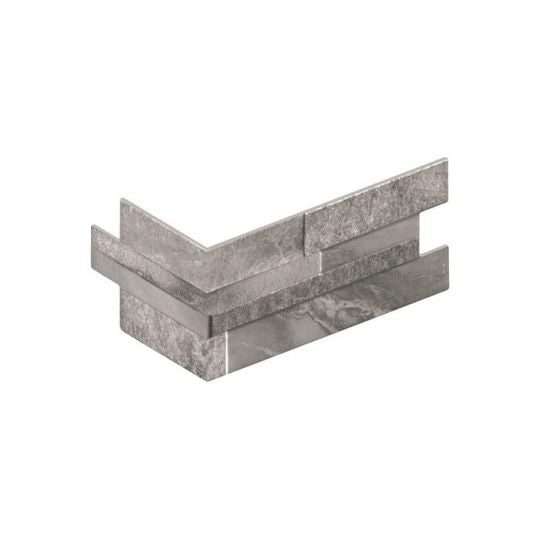 Aquatica Gray Porcelain Ledgerstone - Matte Finish Corner Tile