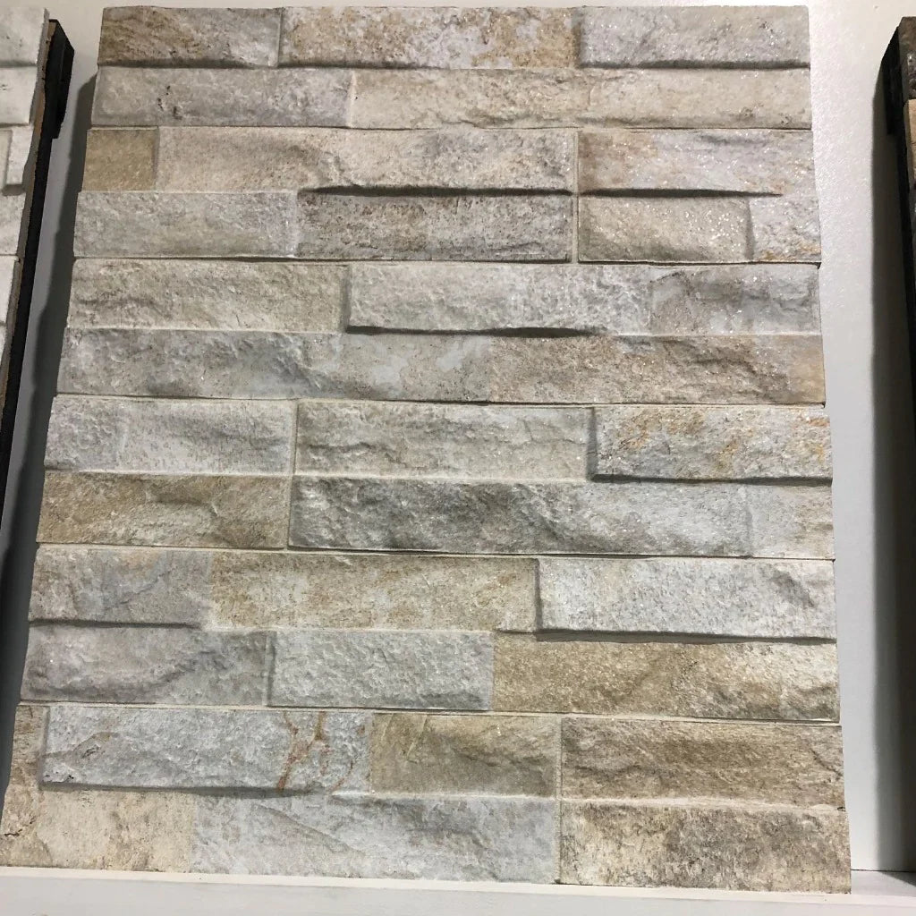Aquatica Green Porcelain Ledger Panel Mosaic Tile 3 x 15 - Rock Collection Style