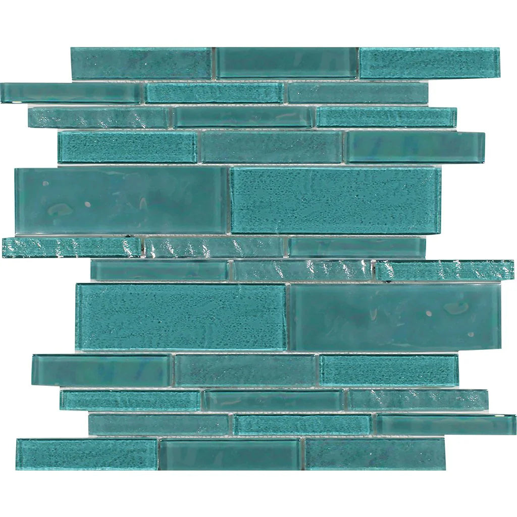 Greenstone Contemporary Linear Brick Look Glass Mesh Tile 11.75x11.75