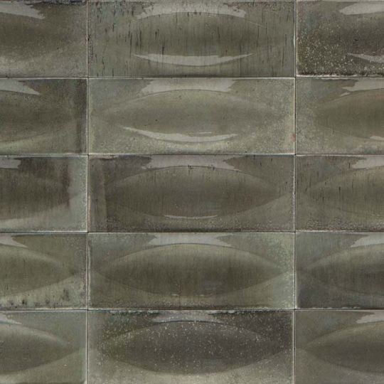 Porcelain Pool Tile Aquatica Grigio 3D Egg Deco Glossy 3 Inch x 8 Inch