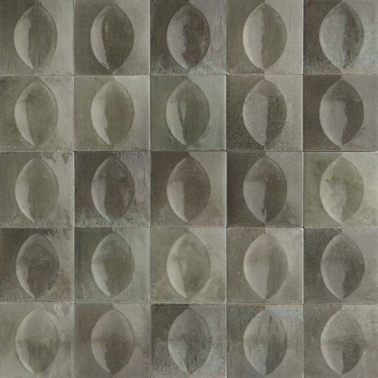 Grigio 3D Egg Deco Glossy Porcelain Pool Tile 4x4 - Waterline