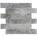 Hazel Natural Glass Mosaic Tile 2x6 Glossy and Matte Brick Look