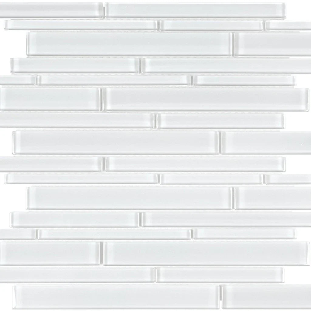 Glass Tile Aquatica Ice Multi Linear 11.75x11.75 Inch Square