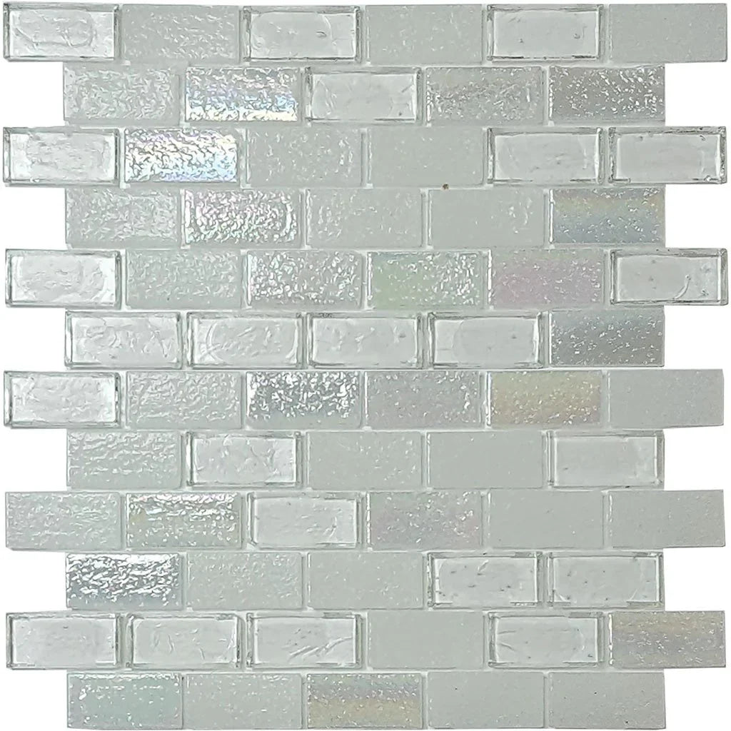 Aquatica Iceberg Blue Glossy Glass Mosaic Tile 1x2 11.5x12.5
