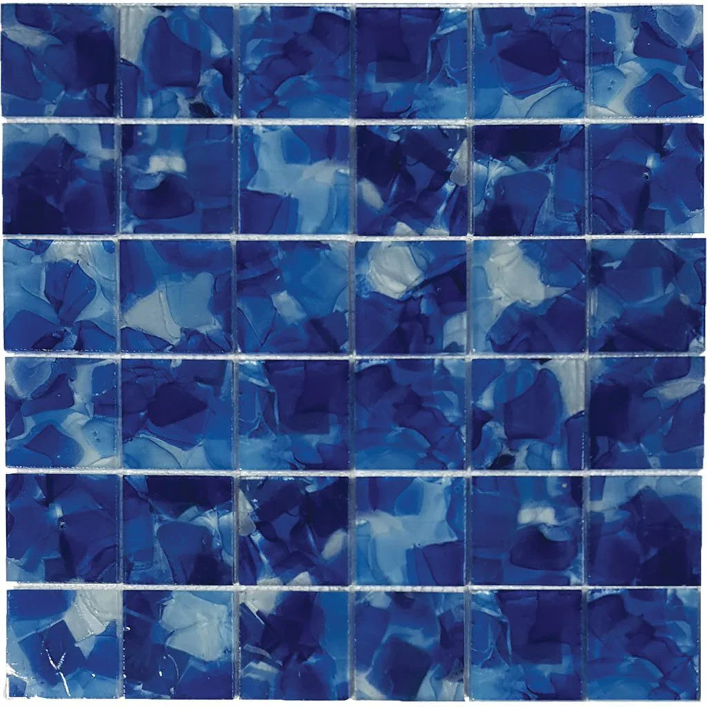Glass Mosaic Tile Iris 2x2 Aquatica Flower Design 11.75x11.75